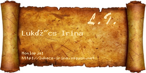 Lukács Irina névjegykártya
