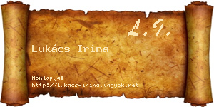 Lukács Irina névjegykártya