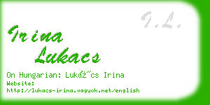 irina lukacs business card